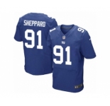 Men's Nike New York Giants #91 Kelvin Sheppard Elite Royal Blue Team Color NFL Jersey