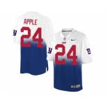 Nike New York Giants #24 Eli Apple Royal Blue White Men's Stitched NFL Elite Fadeaway Fashion Jersey