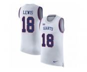 Men Nike New York Giants #18 Roger Lewis White Rush Player Name & Number Tank Top NFL Jersey