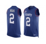 Men Nike New York Giants #2 Aldrick Rosas Limited Royal Blue Player Name & Number Tank Top NFL Jersey