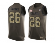 Men Nike New York Giants #26 Orleans Darkwa Limited Green Salute to Service Tank Top NFL Jersey