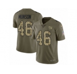 Men Nike New York Giants #46 Calvin Munson Limited Olive Camo 2017 Salute to Service NFL Jersey