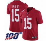 Men's New York Giants #15 Golden Tate III Red Limited Red Inverted Legend 100th Season Football Jersey