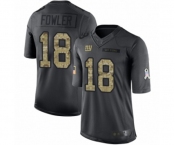 Men's New York Giants #18 Bennie Fowler Limited Black 2016 Salute to Service Football Jersey