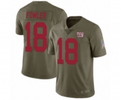 Men's New York Giants #18 Bennie Fowler Limited Olive 2017 Salute to Service Football Jersey