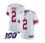 Men's New York Giants #2 Aldrick Rosas White Vapor Untouchable Limited Player 100th Season Football Jersey