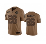 Men's New York Giants #26 Saquon Barkley 2023 Brown Salute To Service Limited Football Stitched Jersey