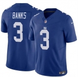 Men's New York Giants #3 Deonte Banks Blue 2023 F.U.S.E. Vapor Untouchable Limited Football Stitched Jersey