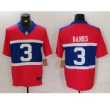 Men's New York Giants #3 Deonte Banks Century Red Alternate Vapor FUSE Limited Stitched Jersey