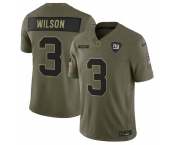 Men's New York Giants #3 Russell Wilson Olive 2025 F.U.S.E. Salute to Service Limited Football Stitched Jersey