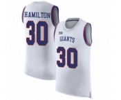 Men's New York Giants #30 Antonio Hamilton White Rush Player Name & Number Tank Top Football Jersey