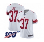 Men's New York Giants #37 Julian Love White Vapor Untouchable Limited Player 100th Season Football Jersey