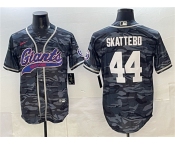 Men's New York Giants #44 Cam Skattebo Gray Camo With Patch Cool Base Stitched Baseball Jersey