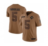 Men's New York Giants #5 Kayvon Thibodeaux 2023 Brown Salute To Service Limited Football Stitched Jersey