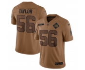Men's New York Giants #56 Lawrence Taylor 2023 Brown Salute To Service Limited Football Stitched Jersey