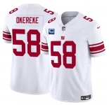 Men's New York Giants #58 Bobby Okereke White 2025 F.U.S.E. With 2-Star C Patch Vapor Untouchable Limited Football Stitched Jersey