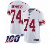 Men's New York Giants #74 Mike Remmers White Vapor Untouchable Limited Player 100th Season Football Jersey