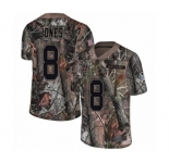 Men's New York Giants #8 Daniel Jones Limited Camo Rush Realtree Football Jersey