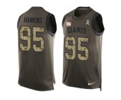 Men's New York Giants #95 Johnathan Hankins Green Limited Salute to Service Tank Top Nike NFL jersey