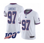 Men's New York Giants #97 Dexter Lawrence Limited White Rush Vapor Untouchable 100th Season Football Jersey