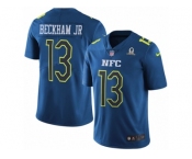 Men's Nike New York Giants #13 Odell Beckham Jr Limited Blue 2017 Pro Bowl NFL Jersey