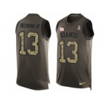 Men's Nike New York Giants #13 Odell Beckham Jr Limited Green Salute to Service Tank Top NFL Jersey