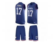 Men's Nike New York Giants #17 Dwayne Harris Limited Royal Blue Tank Top Suit NFL Jersey