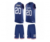 Men's Nike New York Giants #20 Janoris Jenkins Limited Royal Blue Tank Top Suit NFL Jersey