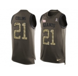 Men's Nike New York Giants #21 Landon Collins Limited Green Salute to Service Tank Top NFL Jersey