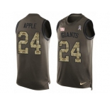 Men's Nike New York Giants #24 Eli Apple Limited Green Salute to Service Tank Top NFL Jersey