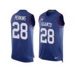 Men's Nike New York Giants #28 Paul Perkins Limited Royal Blue Player Name & Number Tank Top NFL Jersey