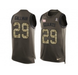 Men's Nike New York Giants #29 Wayne Gallman Limited Green Salute to Service Tank Top NFL Jersey