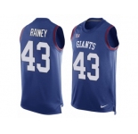 Men's Nike New York Giants #43 Bobby Rainey Limited Royal Blue Player Name & Number Tank Top NFL Jersey