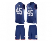 Men's Nike New York Giants #45 Will Tye Limited Royal Blue Tank Top Suit NFL Jersey