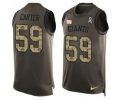 Men's Nike New York Giants #59 Lorenzo Carter Limited Green Salute to Service Tank Top NFL Jersey