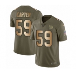Men's Nike New York Giants #59 Lorenzo Carter Limited Olive Gold 2017 Salute to Service NFL Jersey