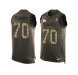 Men's Nike New York Giants #70 Weston Richburg Limited Green Salute to Service Tank Top NFL Jersey