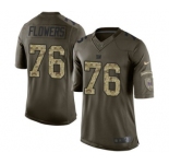 Men's Nike New York Giants #76 Ereck Flowers Limited Green Salute to Service NFL