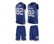 Men's Nike New York Giants #82 Roger Lewis Limited Royal Blue Tank Top Suit NFL Jersey