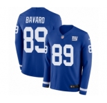 Men's Nike New York Giants #89 Mark Bavaro Limited Royal Blue Therma Long Sleeve NFL Jersey