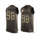 Men's Nike New York Giants #98 Damon Harrison Limited Green Salute to Service Tank Top NFL Jerse