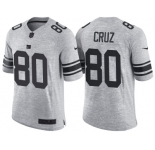 Nike New York Giants #80 Victor Cruz 2016 Gridiron Gray II Men's NFL Limited Jersey