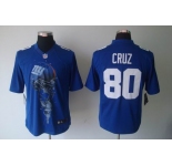 nike nfl jerseys new york giants #80 cruz blue[helmet tri-blend limited]