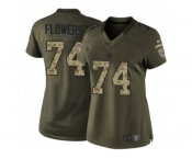 Women Nike Giants #74 Ereck Flowers Green Stitched NFL Limited Salute to Service Jersey