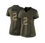 Women Nike New York Giants #2 Aldrick Rosas Limited Green Salute to Service NFL Jersey