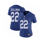 Women Nike New York Giants #22 Wayne Gallman Royal Blue Team Color Vapor Untouchable Limited Player NFL Jersey