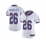 Women Nike New York Giants #26 Saquon Barkley White Stitched NFL Limited Rush Jersey