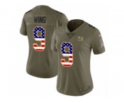 Women Nike New York Giants #9 Brad Wing Limited Olive USA Flag 2017 Salute to Service NFL Jersey