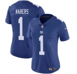 Women's New York Giants #1 Malik Nabers Blue Vapor Stitched Jersey