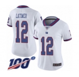Women's New York Giants #12 Cody Latimer Limited White Rush Vapor Untouchable 100th Season Football Jersey